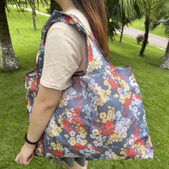 2pcs Large Capacity Plant Printed Folding Bag Eco friendly Shopping Bag