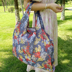 2pcs Large Capacity Plant Printed Folding Bag Eco friendly Shopping Bag