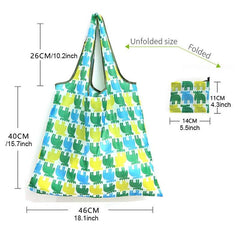 3pcs Floral Print Reusable Shopping Tote Bag Large Capacity Foldable Handbag
