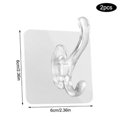 2pcs Transparent Hanging Hooks Kitchen Utensil Holder