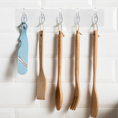 2pcs Transparent Hanging Hooks Kitchen Utensil Holder