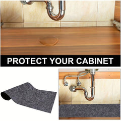 Under Sink Mat 24x30 in Durable Waterproof Absorbent Shelf Liner Grey