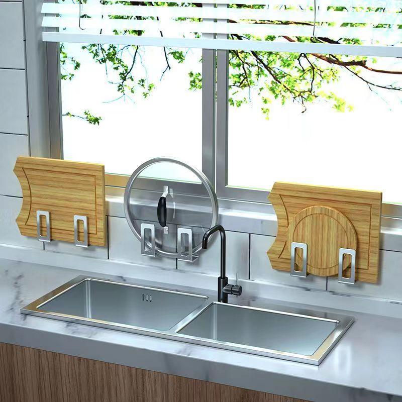 Stainless Steel Pot Cover Racks Storage Kitchen Wall mounted Cutting Board Rack