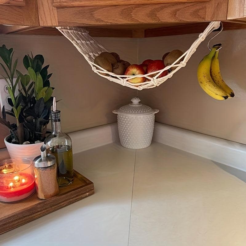 Boho Macrame Fruit Basket with Banana Hang