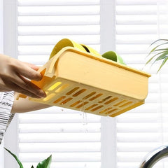 1pc Kitchen Drain Bowl And Dish Storage Rack Single Layer Household Supplies