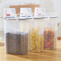 Large Capacity Rice Bucket with Measuring Cup, Airtight Rice Dispenser
