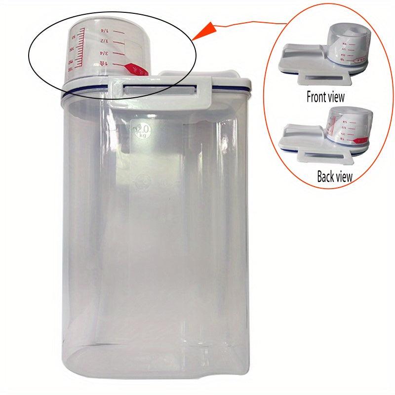 Large Capacity Rice Bucket with Measuring Cup, Airtight Rice Dispenser