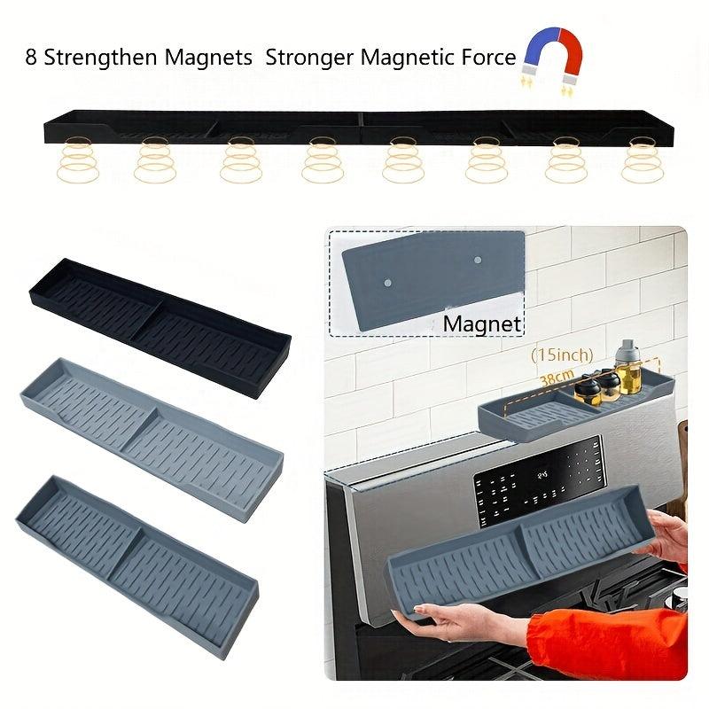 2pcs Magnetic Stove Top Shelf Silicone Kitchen Organizer Over Stove Spice Rack