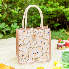 Cartoon Insulated Lunch Bag for Teens & Workers, Large Capacity Bento Bag