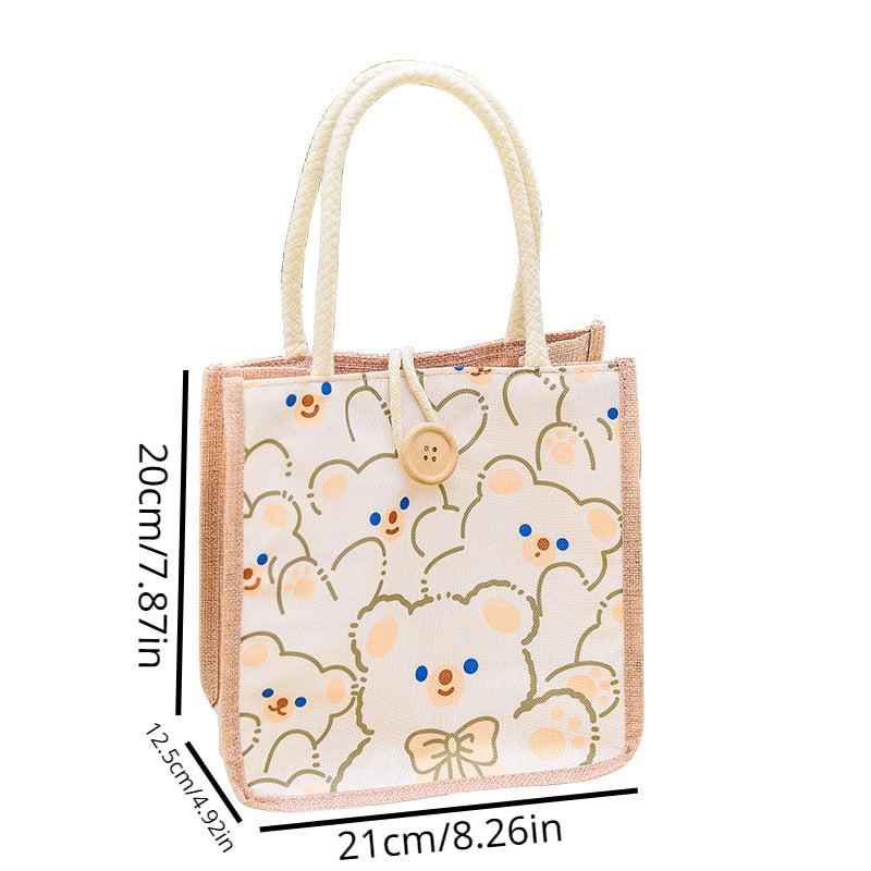 Cartoon Insulated Lunch Bag for Teens & Workers, Large Capacity Bento Bag