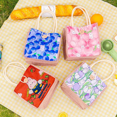 Cartoon Insulated Lunch Bag for Teens & Workers, Large Capacity Bento Bag