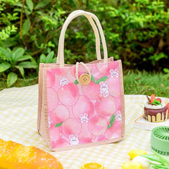 Cartoon Insulated Lunch Bag for Teens & Workers, Large Capacity Bento Bag