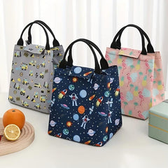 Cartoon Printed Lunch Bag Insulated Bento Bag