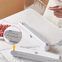 Magnetic Plastic Wrap Dispenser with Slide Cutter - Suction Cup Type