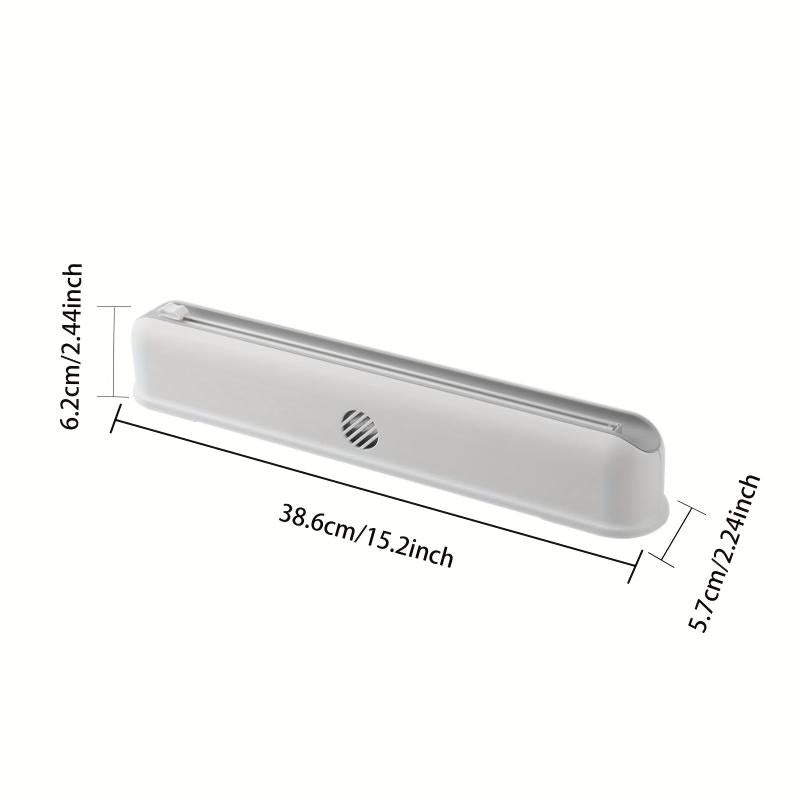 Magnetic Plastic Wrap Dispenser with Slide Cutter - Suction Cup Type