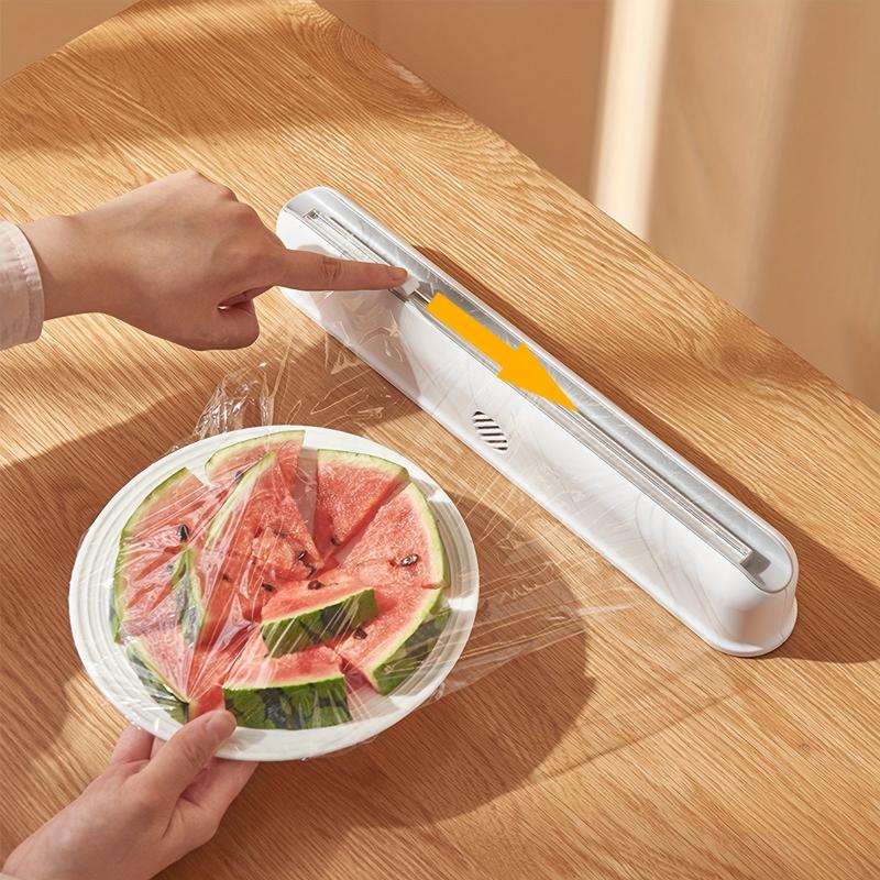 Magnetic Plastic Wrap Dispenser with Slide Cutter - Suction Cup Type