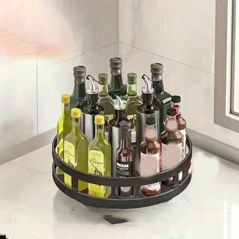 360 Rotatable Kitchen Rack Seasoning Storage Box Salt Sauce Vinegar Condiment
