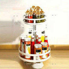 360 Rotatable Kitchen Rack Seasoning Storage Box Salt Sauce Vinegar Condiment