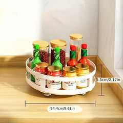 360 Rotatable Kitchen Rack Seasoning Storage Box Salt Sauce Vinegar Condiment