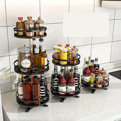 360 Rotatable Kitchen Rack Seasoning Storage Box Salt Sauce Vinegar Condiment