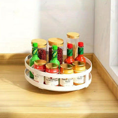 360 Rotatable Kitchen Rack Seasoning Storage Box Salt Sauce Vinegar Condiment