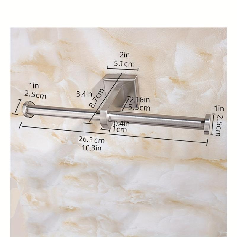 304 Stainless Steel Toilet Roll Holder Double Roll Bathroom Toilet Paper Shelf