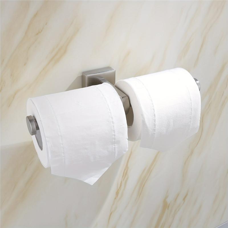 304 Stainless Steel Toilet Roll Holder Double Roll Bathroom Toilet Paper Shelf