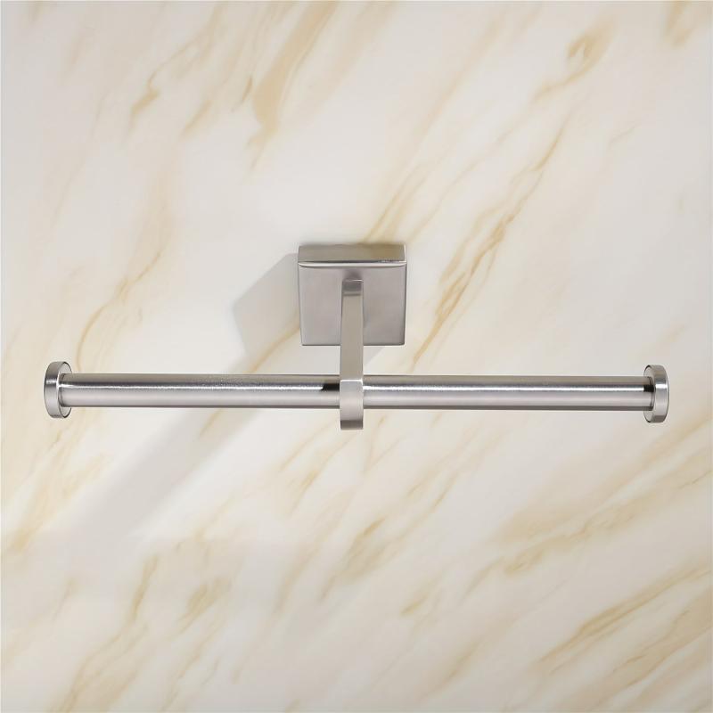 304 Stainless Steel Toilet Roll Holder Double Roll Bathroom Toilet Paper Shelf