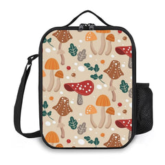 Mushroom With Leaves Lunch Bag Reusable for Office School Picnic