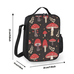 Mushroom With Leaves Lunch Bag Reusable for Office School Picnic