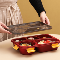 1250ml Japanese Style Divided Lunch Box With Cover Bento Box Microwaveable