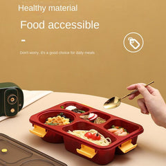 1250ml Japanese Style Divided Lunch Box With Cover Bento Box Microwaveable