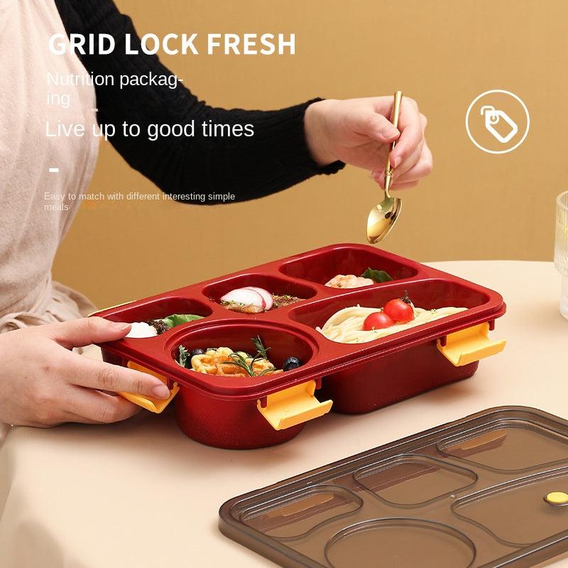 1250ml Japanese Style Divided Lunch Box With Cover Bento Box Microwaveable