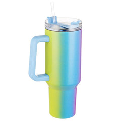 40oz Gradient Tumbler Stainless Steel Thermal Bottle Lid Handle Drinking Cup