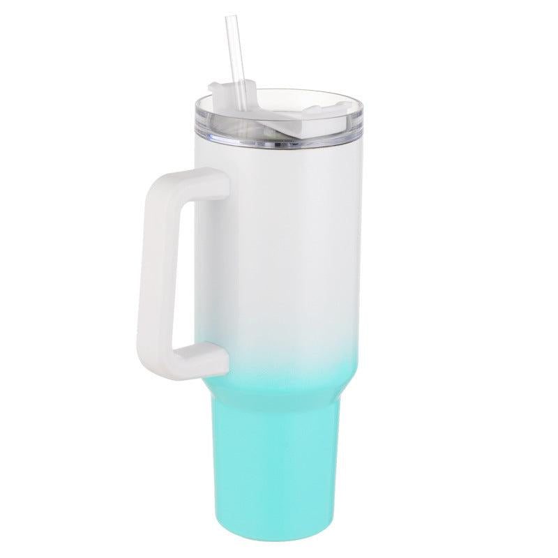 40oz Gradient Tumbler Stainless Steel Thermal Bottle Lid Handle Drinking Cup