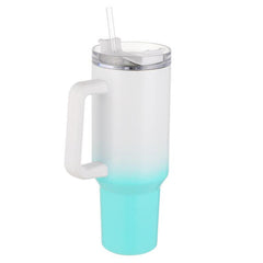 40oz Gradient Tumbler Stainless Steel Thermal Bottle Lid Handle Drinking Cup