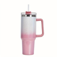 40oz Gradient Tumbler Stainless Steel Thermal Bottle Lid Handle Drinking Cup
