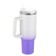 40oz Gradient Tumbler Stainless Steel Thermal Bottle Lid Handle Drinking Cup