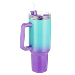 40oz Gradient Tumbler Stainless Steel Thermal Bottle Lid Handle Drinking Cup