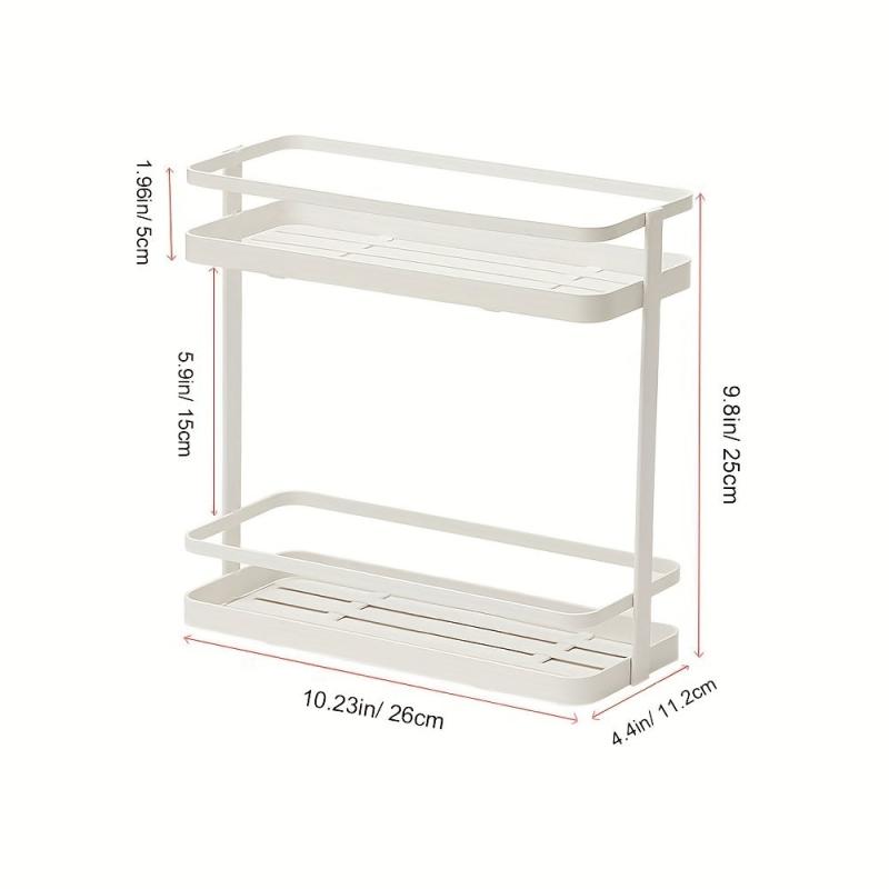 2 Tier Spice Seasoning Rack Organizer Holder Shelf Kitchen Pantry Bathroom