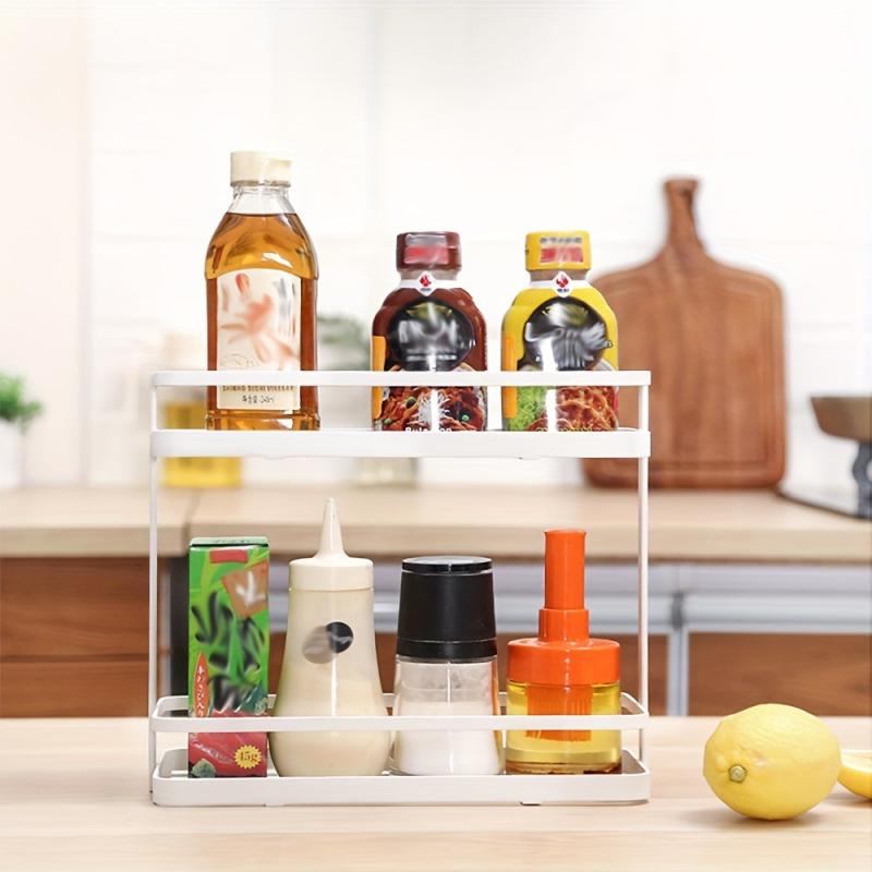 2 Tier Spice Seasoning Rack Organizer Holder Shelf Kitchen Pantry Bathroom