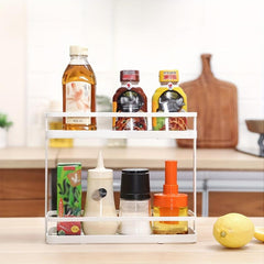 2 Tier Spice Seasoning Rack Organizer Holder Shelf Kitchen Pantry Bathroom
