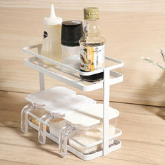 2 Tier Spice Seasoning Rack Organizer Holder Shelf Kitchen Pantry Bathroom