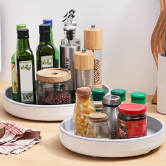 Rotatable Round Spice Rack Seasoning Storage Lazy Susan Tray