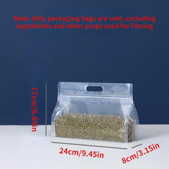 10pcs Reusable Silicone Food Storage Bags Leakproof Organizer Snack Clear