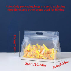 10pcs Reusable Silicone Food Storage Bags Leakproof Organizer Snack Clear