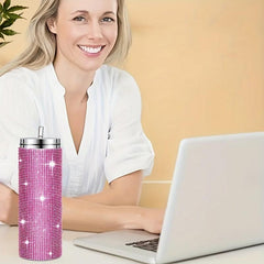 1pc Studded Tumbler 20oz Stainless Steel Water Bottle Insulated Cup