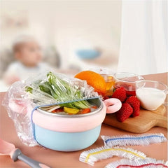 100Pcs Food Cover Stretchy Plastic Bowl Covers Disposable Leftovers Wrap