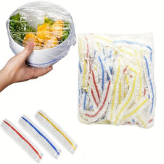 100Pcs Food Cover Stretchy Plastic Bowl Covers Disposable Leftovers Wrap