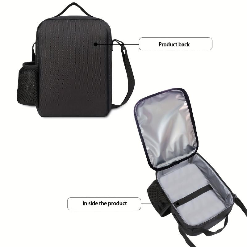 Portable Lunch Bag Fishing Bait And Flag Lunch Box Set With Adjustable Straps